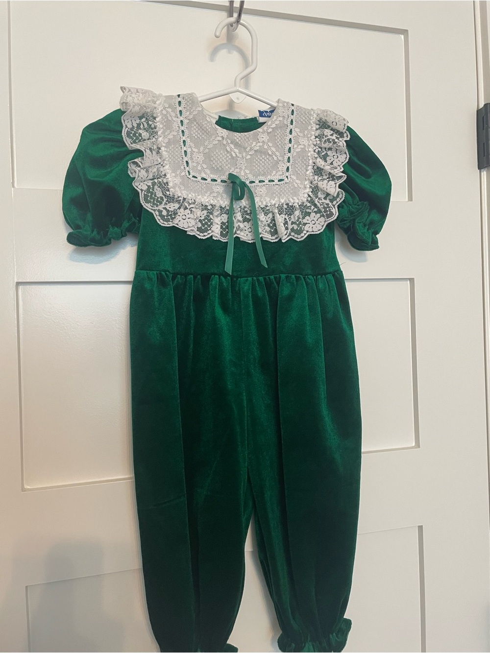 VINTAGE 90s Green Velvet Romper